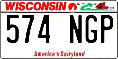 WI license plate 574NGP