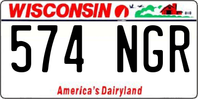 WI license plate 574NGR