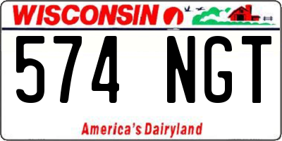 WI license plate 574NGT