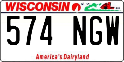 WI license plate 574NGW