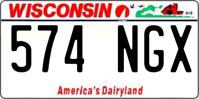 WI license plate 574NGX