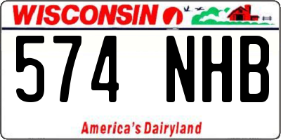 WI license plate 574NHB