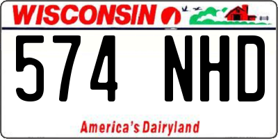 WI license plate 574NHD