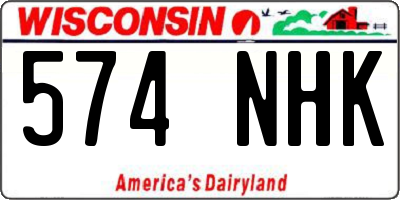 WI license plate 574NHK