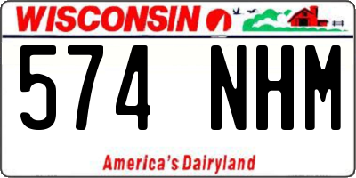 WI license plate 574NHM