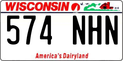 WI license plate 574NHN