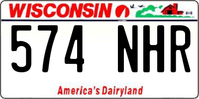 WI license plate 574NHR