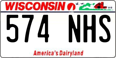 WI license plate 574NHS