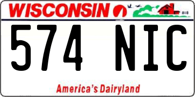 WI license plate 574NIC