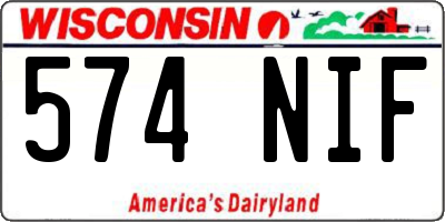 WI license plate 574NIF
