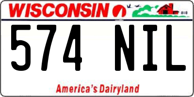 WI license plate 574NIL
