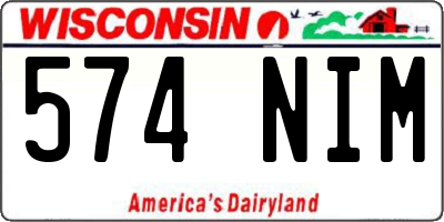 WI license plate 574NIM