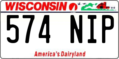 WI license plate 574NIP