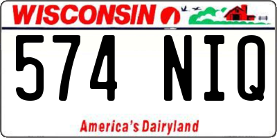 WI license plate 574NIQ