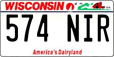 WI license plate 574NIR