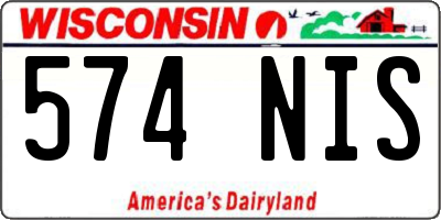 WI license plate 574NIS