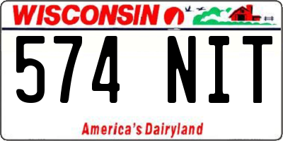 WI license plate 574NIT