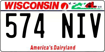 WI license plate 574NIV