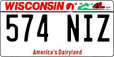 WI license plate 574NIZ