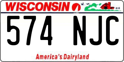 WI license plate 574NJC