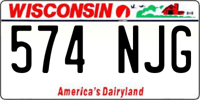 WI license plate 574NJG