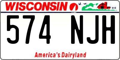 WI license plate 574NJH