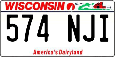 WI license plate 574NJI