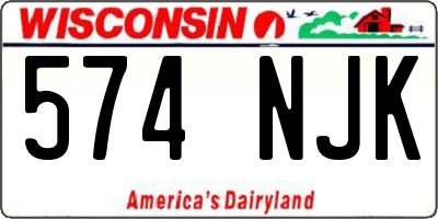 WI license plate 574NJK
