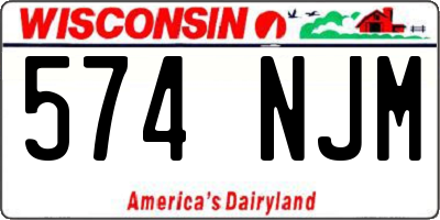 WI license plate 574NJM