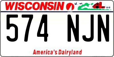 WI license plate 574NJN
