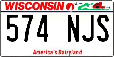 WI license plate 574NJS