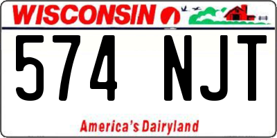 WI license plate 574NJT