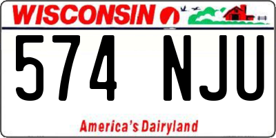 WI license plate 574NJU