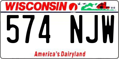 WI license plate 574NJW