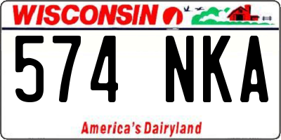 WI license plate 574NKA