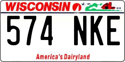 WI license plate 574NKE