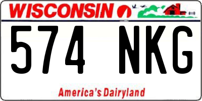 WI license plate 574NKG