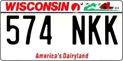 WI license plate 574NKK