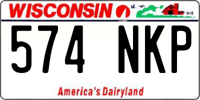 WI license plate 574NKP
