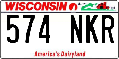WI license plate 574NKR