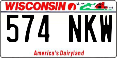 WI license plate 574NKW