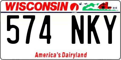 WI license plate 574NKY