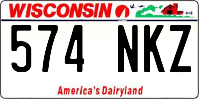 WI license plate 574NKZ