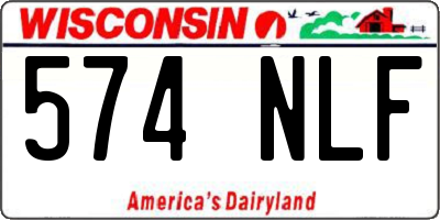 WI license plate 574NLF