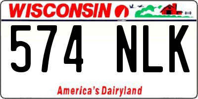 WI license plate 574NLK