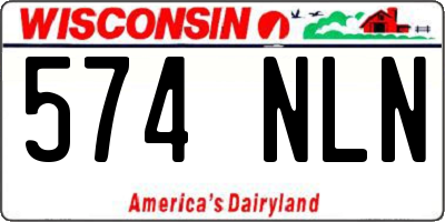 WI license plate 574NLN