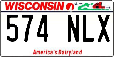 WI license plate 574NLX