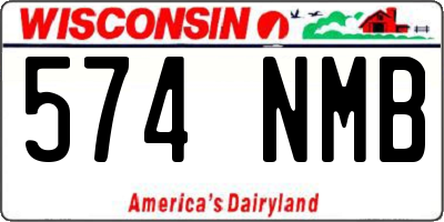 WI license plate 574NMB