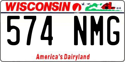 WI license plate 574NMG