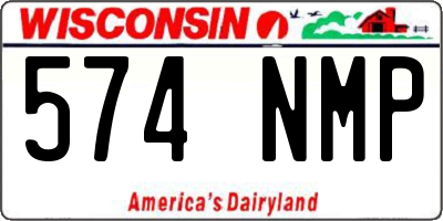 WI license plate 574NMP